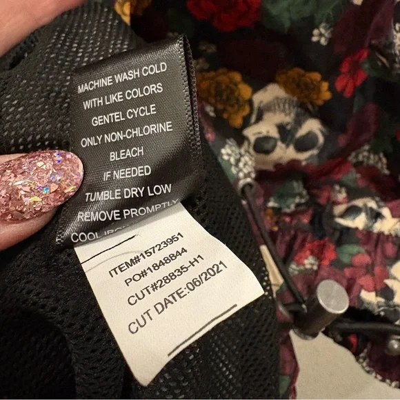 torrid Skull and Floral Rain Jacket - Picture 7 of 11
